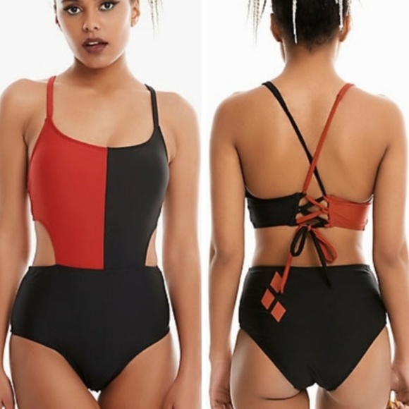 Hot Topic Other - Hot topic Harley Quinn Batman swim monokini